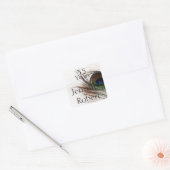 Peacock Feather Glamour Envelope Seal Vierkante Sticker (Envelop)
