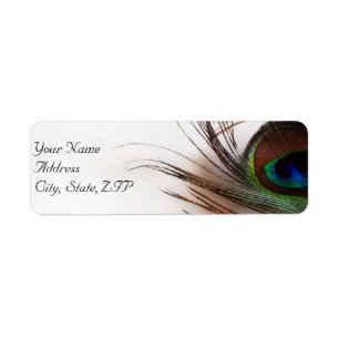 Peacock Feather Glamour Retouradres Etiket