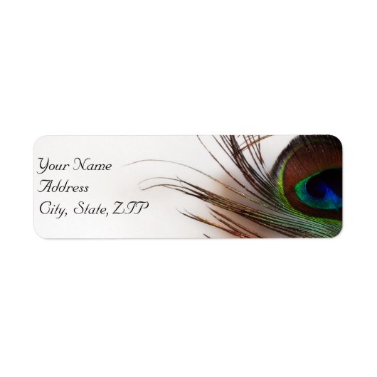 Peacock Feather Glamour Retouradres Etiket (Voorkant)
