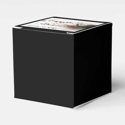 Peacock Feather Glamour Wedding Favor Box Bedankdoosjes (Voorkant Zijde)