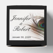 Peacock Feather Glamour Wedding Favor Box Bedankdoosjes (Bovenkant)
