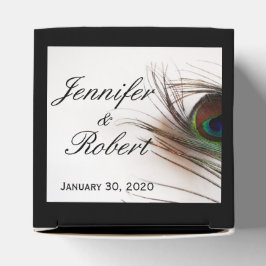 Peacock Feather Glamour Wedding Favor Box Bedankdoosjes