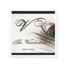 Peacock Feather Glamour Wedding Monogram