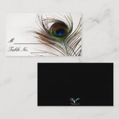 Peacock Feather Glamour Wedding Place Card Plaatskaartje (Voorkant / Achterkant)