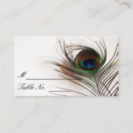 Peacock Feather Glamour Wedding Place Card Plaatskaartje