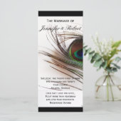Peacock Feather Glamour Wedding Program Programmakaart (Staand voorkant)
