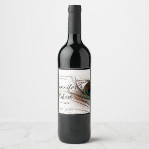 Peacock Feather Glamour Wijnlabel Wijn Etiket