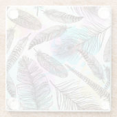 Peacock Feather Glazen Onderzetter (Achterkant)