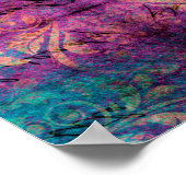 Peacock Feather  Glitter Monogram Naam Poster (Hoek)