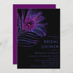 Peacock Feather Glitter Paars Vrijgezellenfeest In Kaart<br><div class="desc">Peacock Feather Glitter Paarse Bridal Shower Invitations zijn voorzien van elegante roze en paarse glitter pauw vether op een zwarte achtergrond met onderstaande informatie over de Bridal Shower Invitation. Personaliseer door de tekst in de verstrekte tekstvakjes uit te geven. Ontworpen voor u door Evco Studio https://www.zazzle.com/store/evcostudio</div>