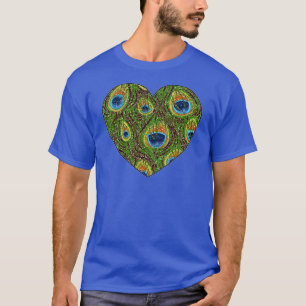 Peacock Feather Glittery Art afdrukken T-shirt