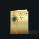 Peacock Feather Gold Exotic Boho Chic Bedankt<br><div class="desc">Peacock Feather Gold Exotic Boho Chic Bedankt. Pas aan wat je wilt. Je kunt tekst toevoegen of het met de hand leeg laten om iets in jezelf te schrijven.</div>