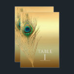 Peacock Feather Gold Exotic Boho Chic Table Number Kaart<br><div class="desc">Peacock Feather Gold Exotic Boho Chic Table Number Kaart. Zoek naar overeenkomende objecten in mijn winkel. Neem contact met mij op voor een aangepaste bestelling.</div>