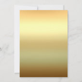 Peacock Feather Gold Exotic Boho Chic Uitnodiginge Kaart (Achterkant)