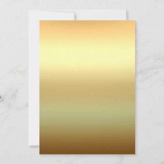 Peacock Feather Gold Exotic Boho Chic Uitnodiginge Kaart (Achterkant)