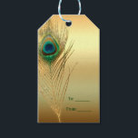 Peacock Feather Gold Exotische Boho Chic Custom Fa Cadeaulabel<br><div class="desc">Peacock Feather Gold Exotische Boho Chic Custom Favor Gift Label. Pas aan op de manier die u wilt. Overeenkomende items beschikbaar.</div>
