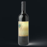 Peacock Feather Gold Exotische Boho Chique Wijn La Wijn Etiket<br><div class="desc">Peacock Feather Gold Exotische Boho Chique Wijn Labels. Overeenkomende objecten zijn beschikbaar.</div>