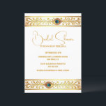 Peacock feather gouden band minimalistisch elegant kaart<br><div class="desc">Een prachtige gouden pauwenveren pluim rust tussen twee horizontale gouden lijnen en is versierd met decoratieve bloeiende wervelingen die rusten tegen een grimmige witte achtergrond. Hetzelfde detail is te vinden aan de boven- en onderkant van deze "save the date"-uitnodiging met gouden sjablonen voor uw aangepaste formulering. Dit ontwerp is ideaal...</div>