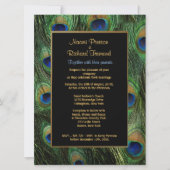 Peacock Feather Green 6,5" x 8 bruiloft uitnodigin Kaart (Voorkant)