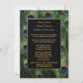 Peacock Feather Green - Foto bruiloft uitnodiging (Achterkant)