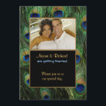 Peacock Feather Green - Foto bruiloft uitnodiging<br><div class="desc">Ja. Pas de uitnodiging aan met een foto-upload,  tijd,  datum,  locatie,  ontvangst en andere informatie. Bijpassend thema beschikbaar op andere producten in mijn winkel.</div>