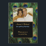 Peacock Feather Green - Foto bruiloft uitnodiging<br><div class="desc">Ja. Pas de uitnodiging aan met een foto-upload,  tijd,  datum,  locatie,  ontvangst en andere informatie. Bijpassend thema beschikbaar op andere producten in mijn winkel.</div>