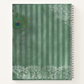 Peacock Feather Green Stripe  Journal Notitieboek (Achterkant)