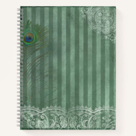 Peacock Feather Green Stripe Journal Notitieboek