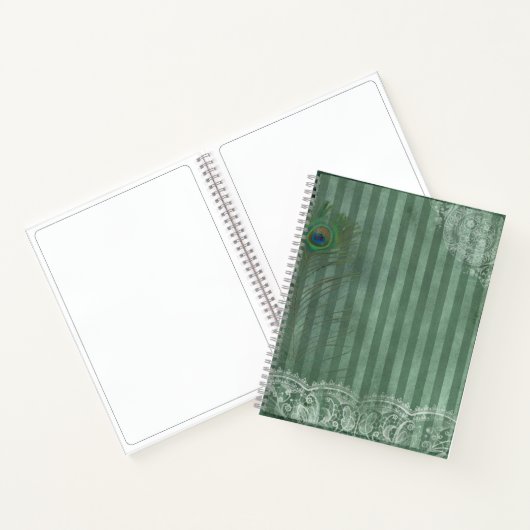 Peacock Feather Green Stripe  Journal Notitieboek (Binnen)