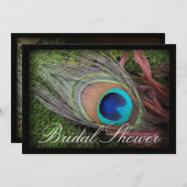 Peacock Feather Groen/Zwart Vrijgezellenfeest Kaart (Voorkant / Achterkant)