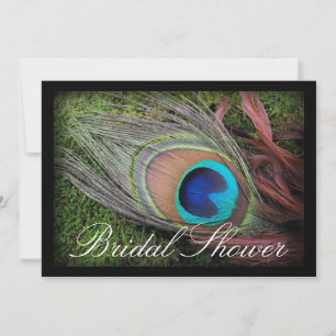 Peacock Feather Groen/Zwart Vrijgezellenfeest Kaart