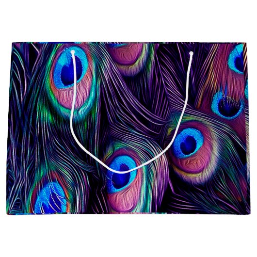 Peacock Feather Groot Cadeauzakje (Voorkant)