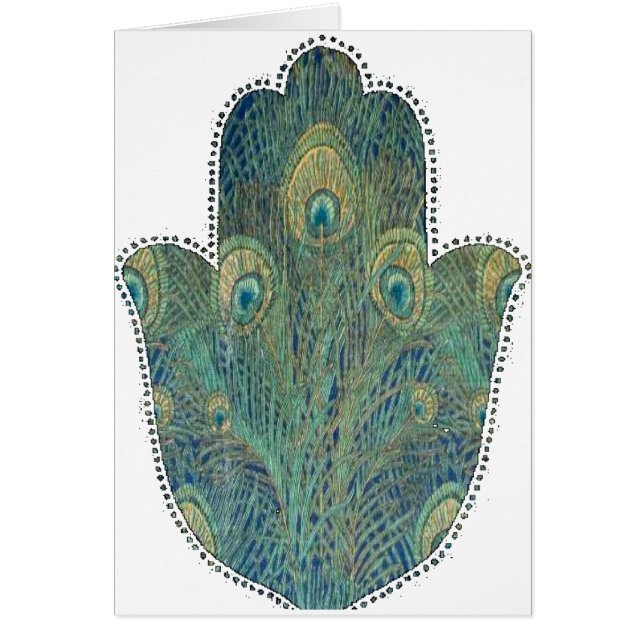 Peacock Feather Hamsa (Voorkant)