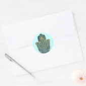 Peacock Feather Hamsa Ronde Sticker (Envelop)