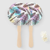 Peacock Feather Handwaaier (Voorkant en achterkant)