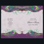 Peacock Feather in Swirls - Formeel weddenschapspr<br><div class="desc">Dit trouwprogramma moet gevouwen worden als je het ontvangt, het wordt geleverd als een platte plaat. Ik zou het aanraden om het naar een drukkerij te brengen en hen te laten scoren en het voor u te vouwen voor wat over het algemeen een zeer nominale prijs is. Er is een...</div>