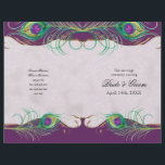 Peacock Feather in Swirls - Formeel weddenschapspr<br><div class="desc">Dit trouwprogramma moet gevouwen worden als je het ontvangt, het wordt geleverd als een platte plaat. Ik zou het aanraden om het naar een drukkerij te brengen en hen te laten scoren en het voor u te vouwen voor wat over het algemeen een zeer nominale prijs is. Er is een...</div>