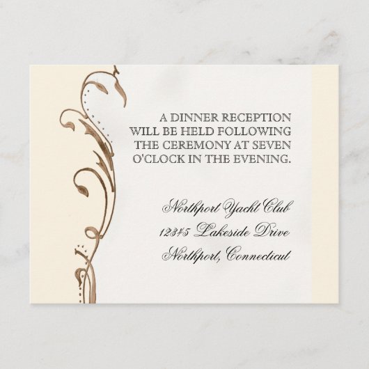 Peacock Feather in Swirls - Weddenschap Informatiekaartje (Voorkant)