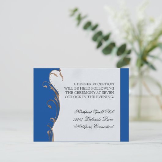 Peacock Feather in Swirls - Weddenschap Kaart (Staand voorkant)