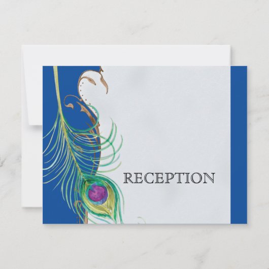 Peacock Feather in Swirls - Weddenschap Kaart (Achterkant)