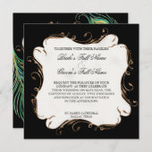 Peacock Feather in Swirls - Weddenschap Kaart (Voorkant / Achterkant)