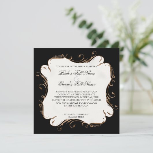 Peacock Feather in Swirls - Weddenschap Kaart (Staand voorkant)