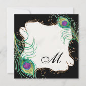 Peacock Feather in Swirls - Weddenschap Kaart (Achterkant)