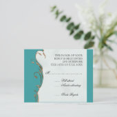 Peacock Feather in Swirls - Weddenschap Kaart (Staand voorkant)