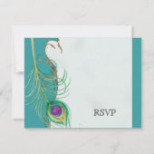 Peacock Feather in Swirls - Weddenschap Kaart (Achterkant)