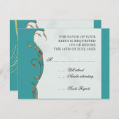 Peacock Feather in Swirls - Weddenschap Kaart (Voorkant / Achterkant)