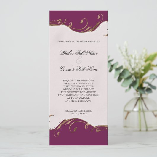 Peacock Feather in Swirls - Weddenschap Kaart (Staand voorkant)