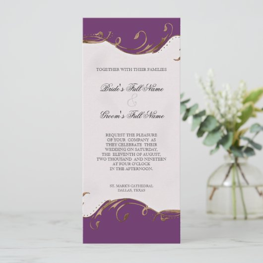 Peacock Feather in Swirls - Weddenschap Kaart (Staand voorkant)