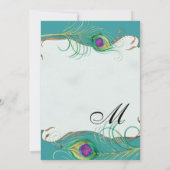 Peacock Feather in Swirls - Weddenschap Kaart (Achterkant)