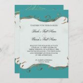 Peacock Feather in Swirls - Weddenschap Kaart (Voorkant / Achterkant)